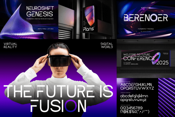 Futuristic Bundle Vol.01 Font PNG with transparent background - Preview 5