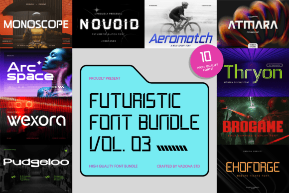 Futuristic Bundle Vol.03 Sans Serif Font By Vadova Std