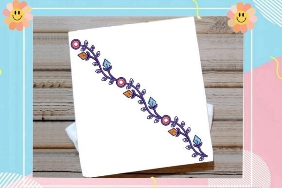 Geometric Floral Vine Border