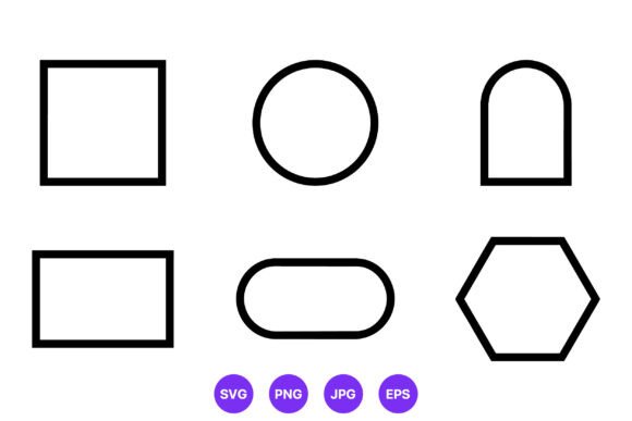 Geometric Shapes Line Art Pack