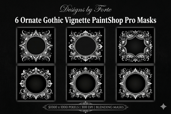Gothic Ornate Vignette Mask Frames Graphic Layer Styles By Heidi Vargas-Smith