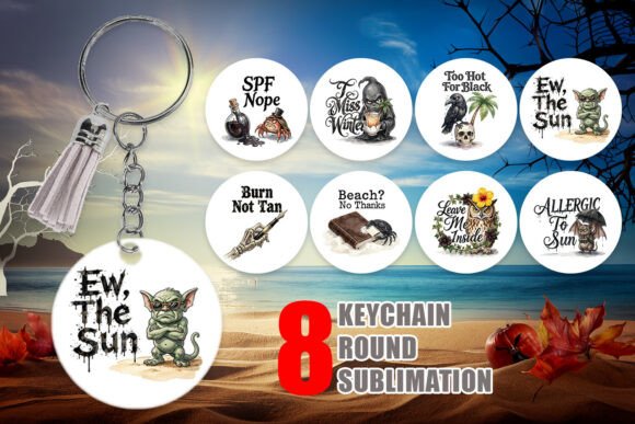 Grumpy Beach Goth Digital Keychain