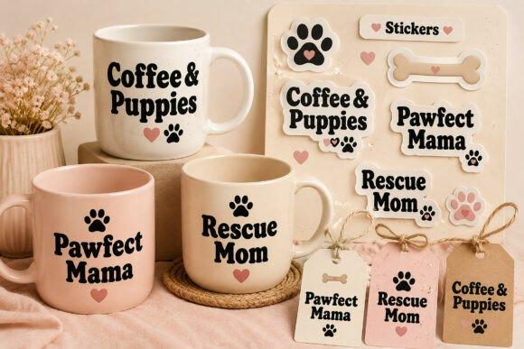 Puppy Mom Font PNG with transparent background - Preview 3