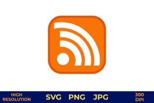 RSS feed symbol in orange vector art