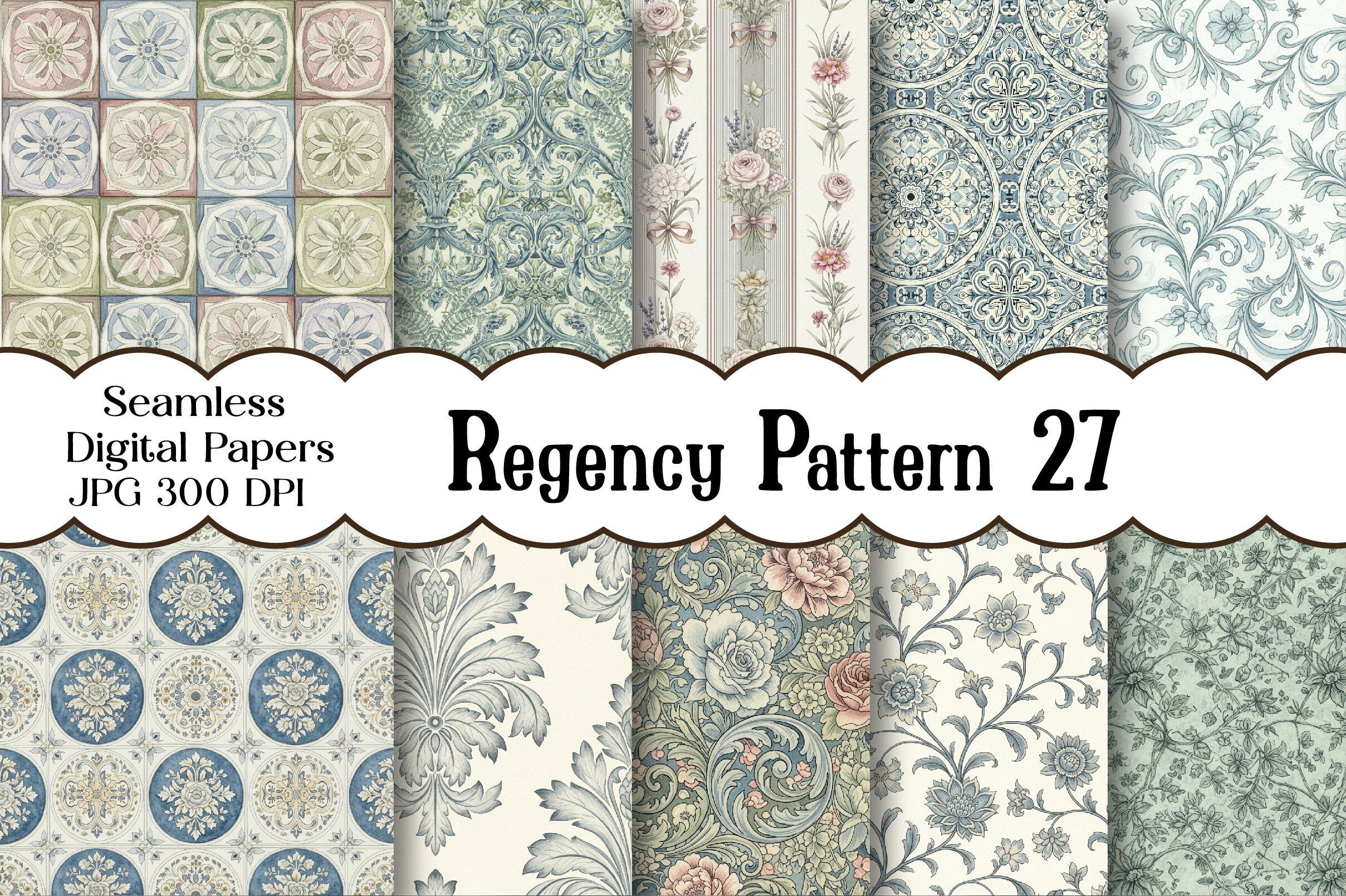 Regency Pattern Digital Paper Graphic by Designstock · Creative Fabrica