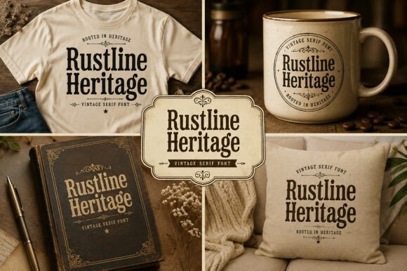 Rustline Heritage Font PNG with transparent background - Preview 1