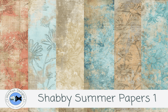 Shabby Summer Papers 1 Illustration Fonds d'Écran Par Wetfish Designs