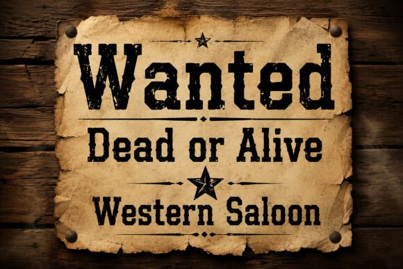 Simple Outlaw Font PNG with transparent background - Preview 3