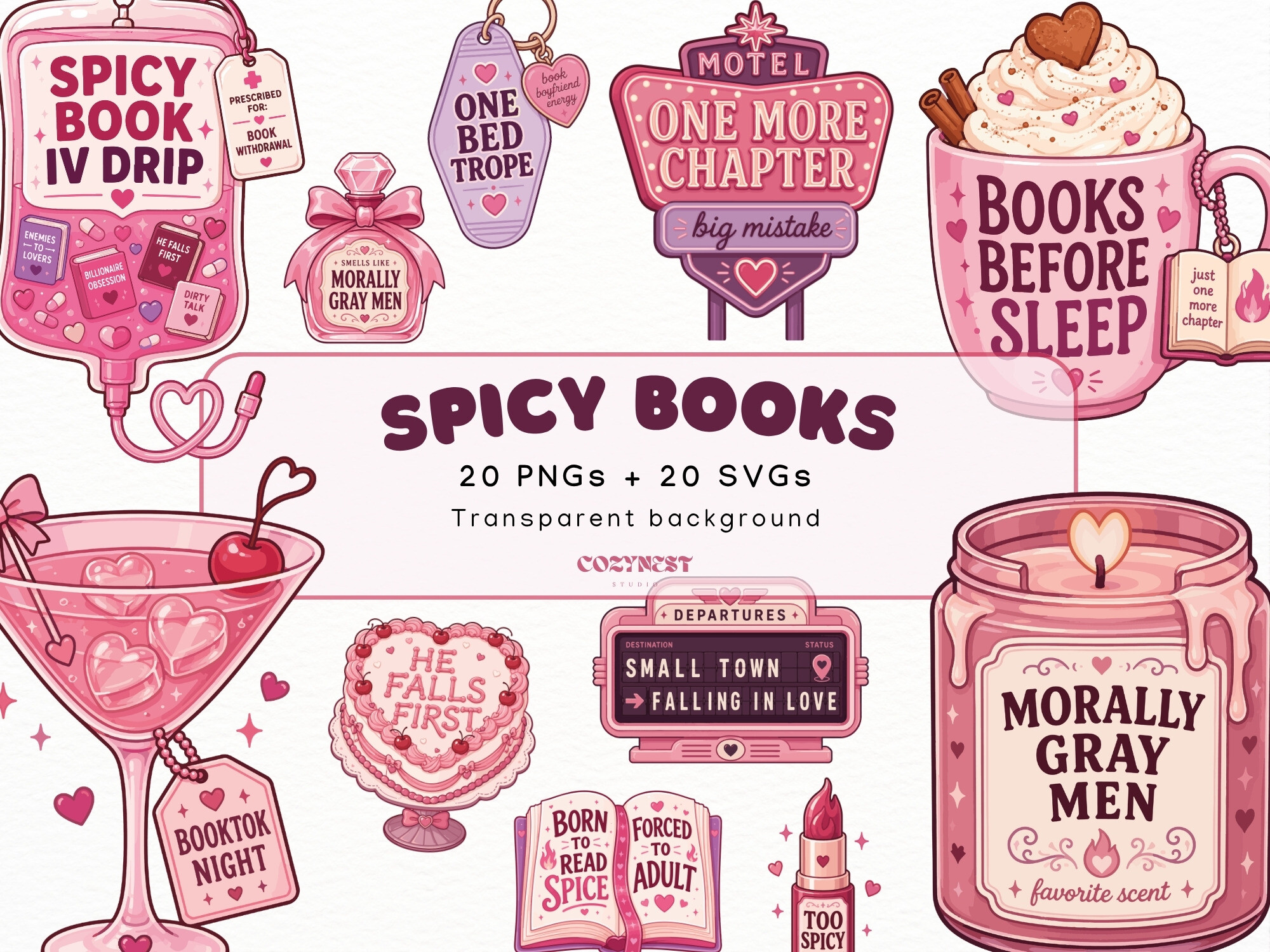 Spicy Romance Cliparts, Smut Books PNG
