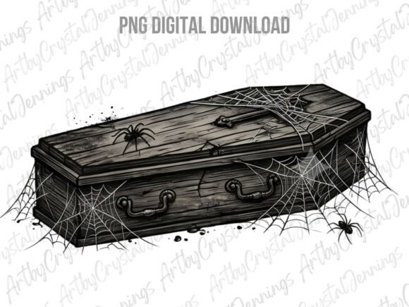 Spooky Coffin Halloween PNG Graphic Illustrations By ArtbyCrystalJennings