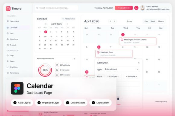 Timora Calendar Dashboard