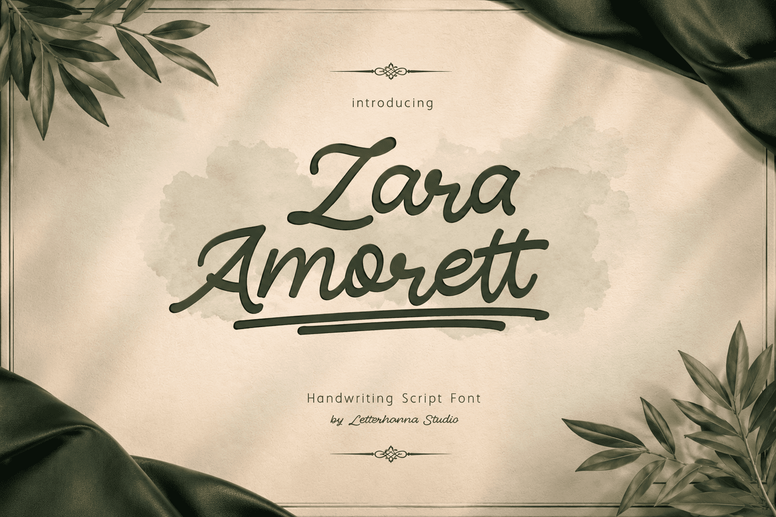Zara Amorett font preview - elegant rounded handwritten script typeface