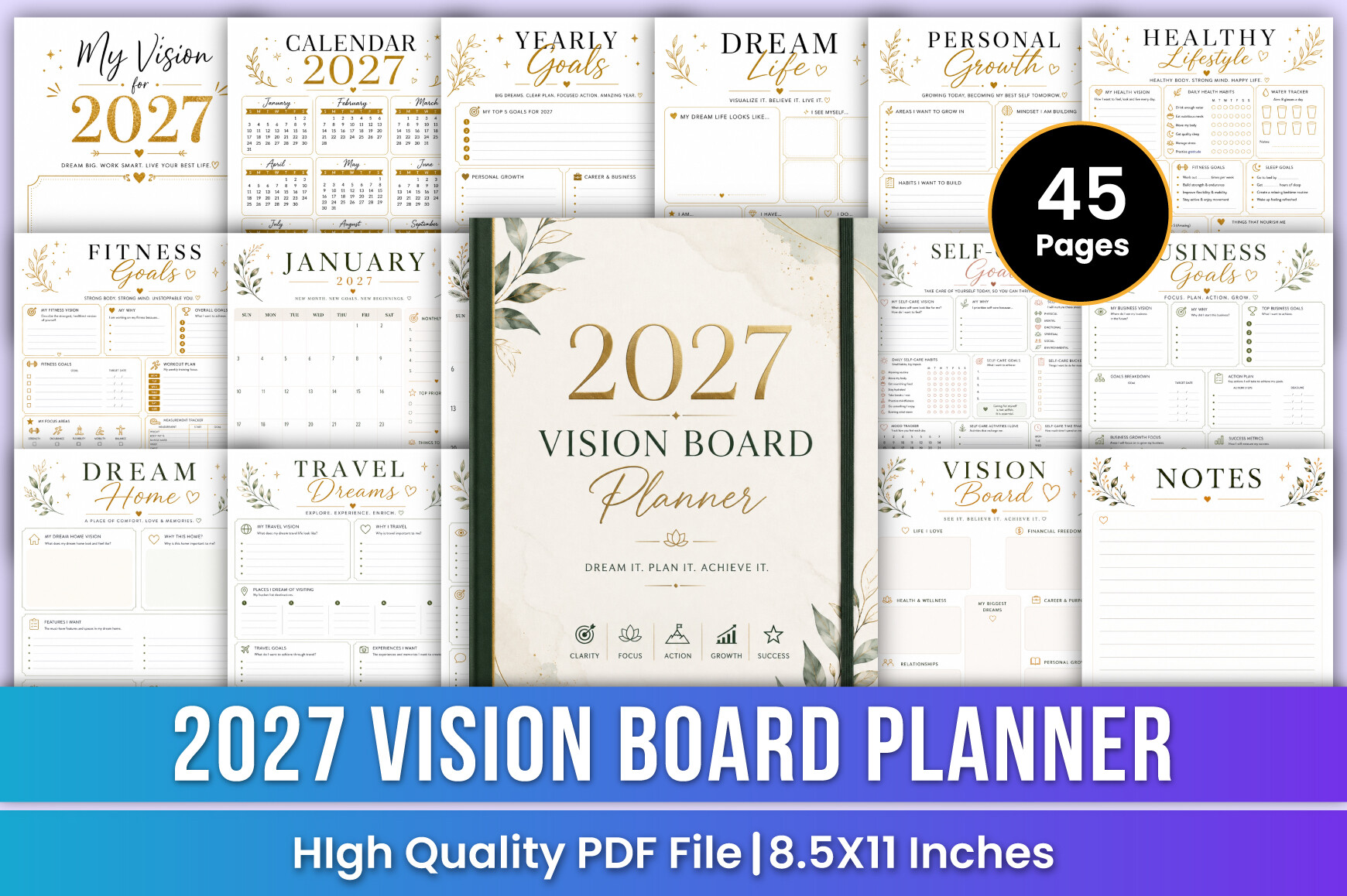 2027 Vision Board Planner Goals Mani Graphic By Mustafiz Creative 2027 Vision Board Planner Goals Mani Graphic By Mustafiz Creative
