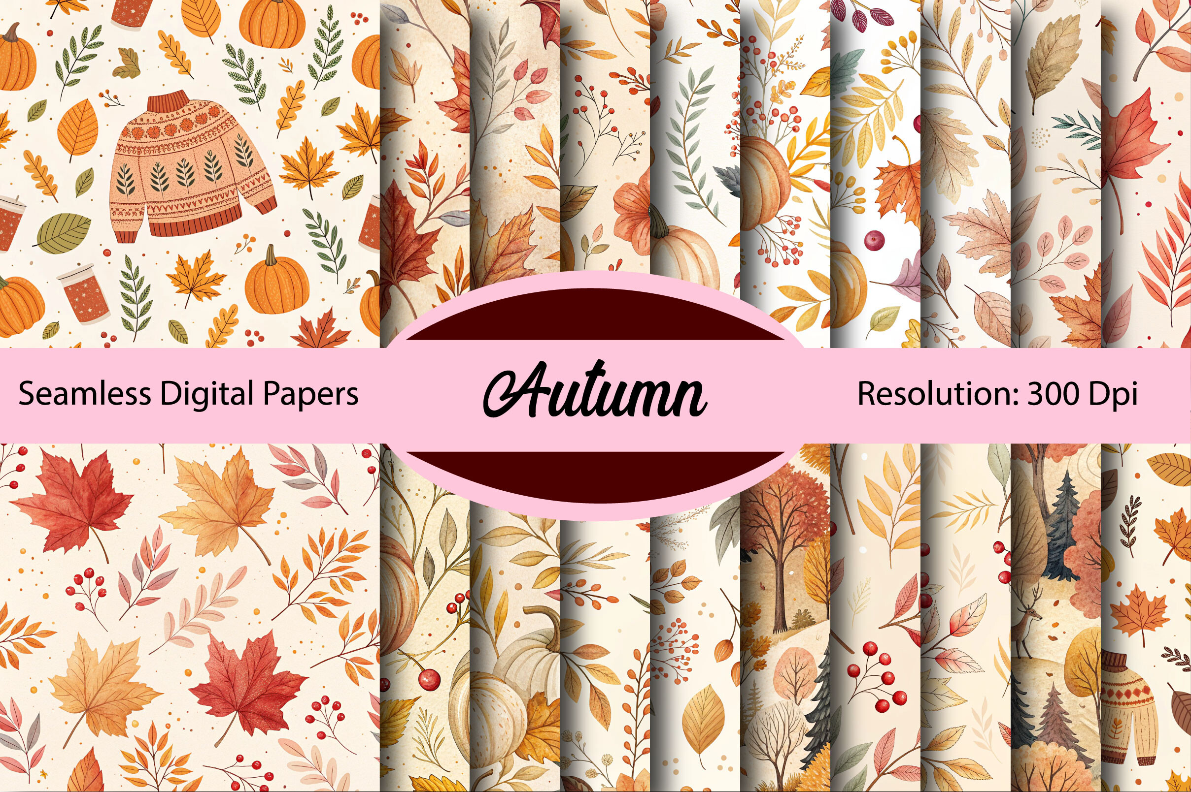 Autumn Seamless Digital Paper Graphic by Colourful · Creative Fabrica