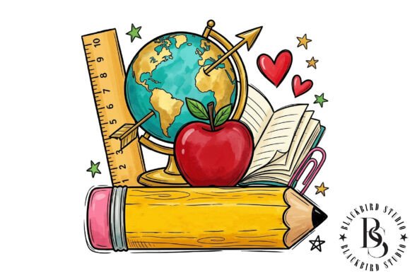 Back to School PNG Graphic AI Illustrations By Black Bird Studio