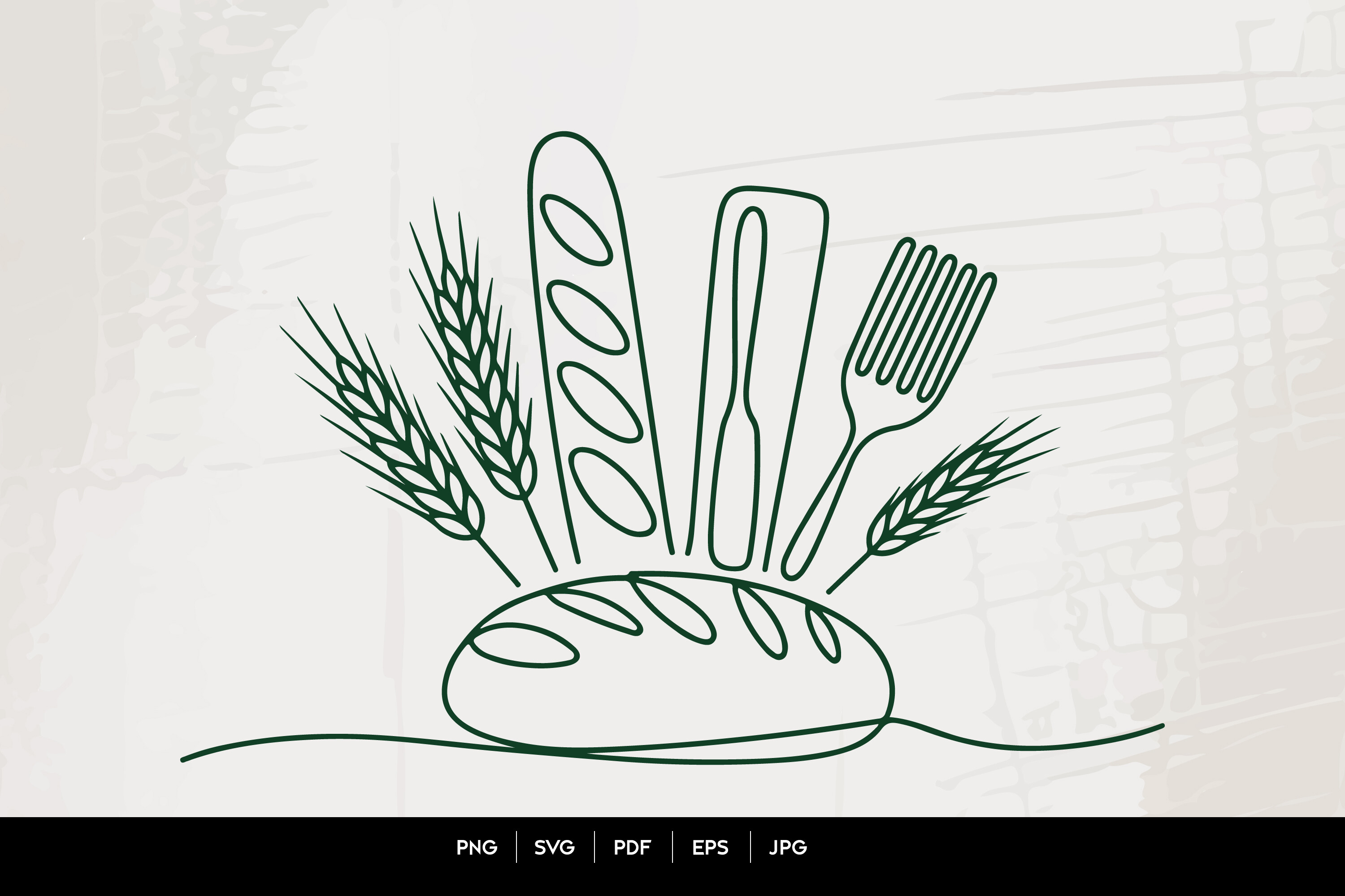 Bakery Bread Line Art Vector