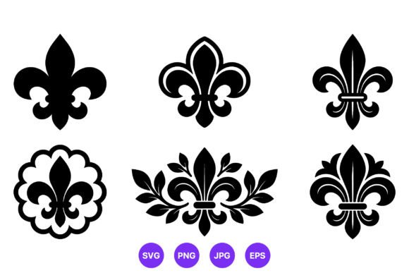 Black Fleur De Lis Vector Art