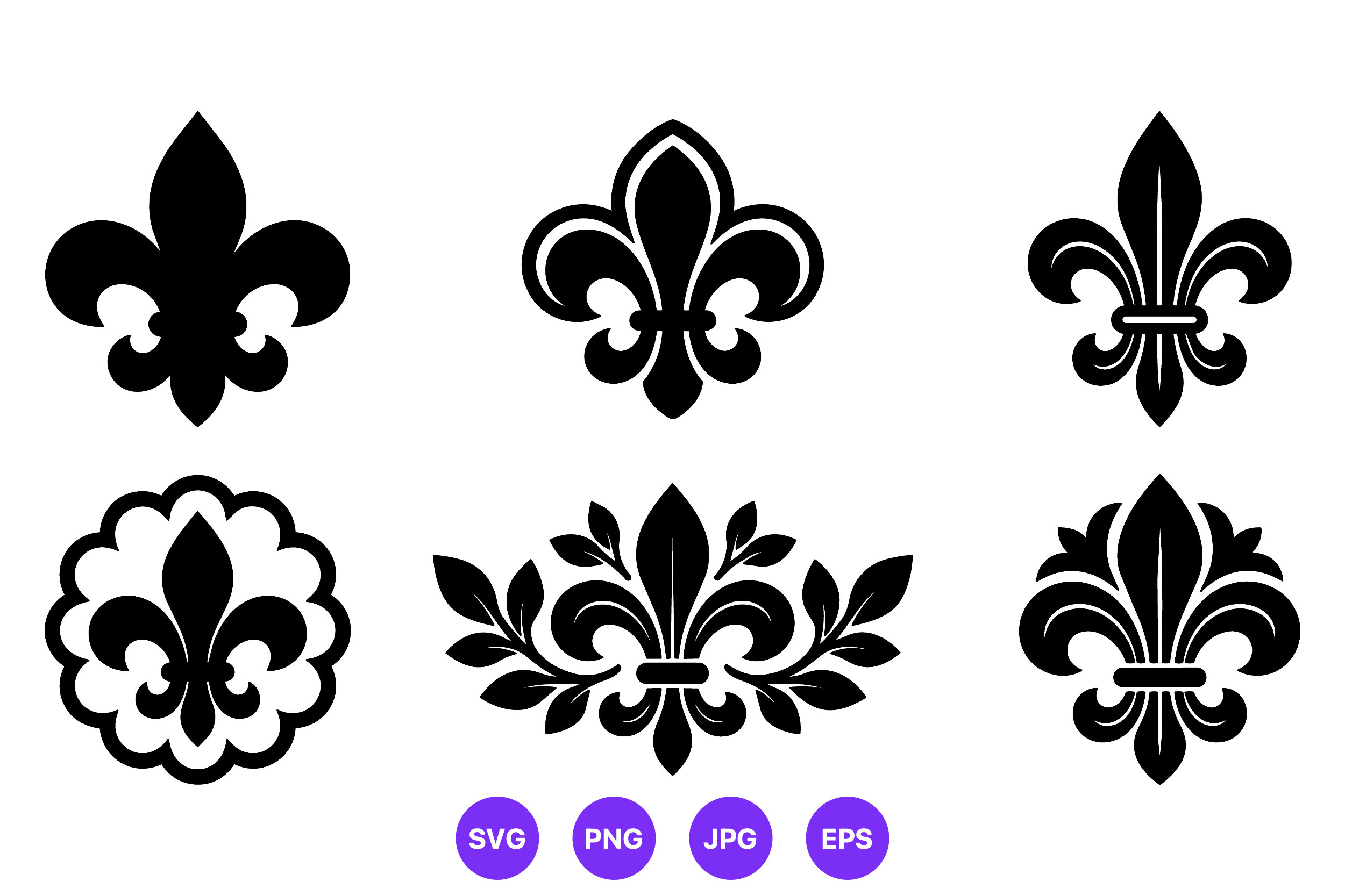 Black Fleur De Lis Vector Art