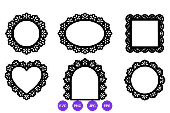 Black Floral Decorative Frames Graphic Crafts By DesignVectx