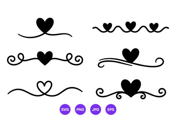 Black Heart Swirl Vector Art