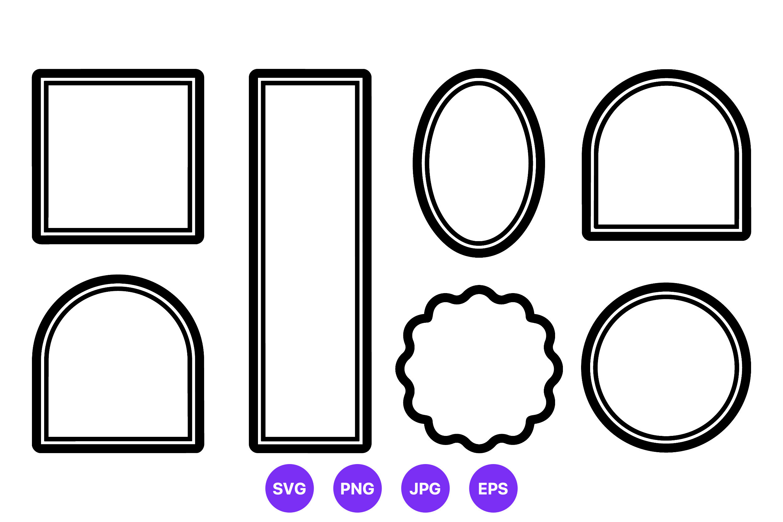 Black White Geometric Shapes Vector