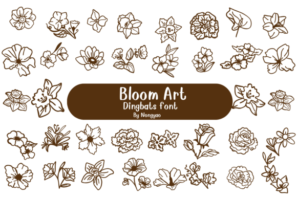 Bloom Art Dingbats Font By Nongyao