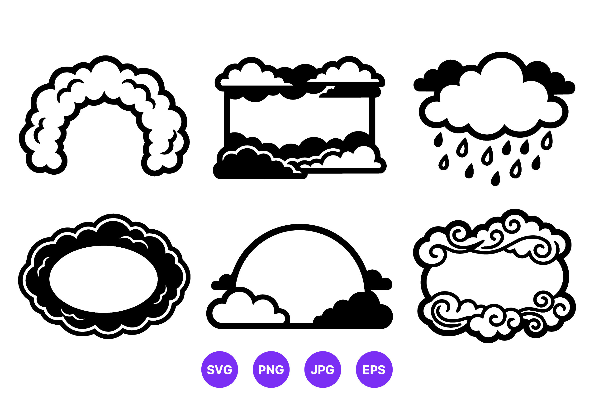 Cloud Shapes Vector Art Collection