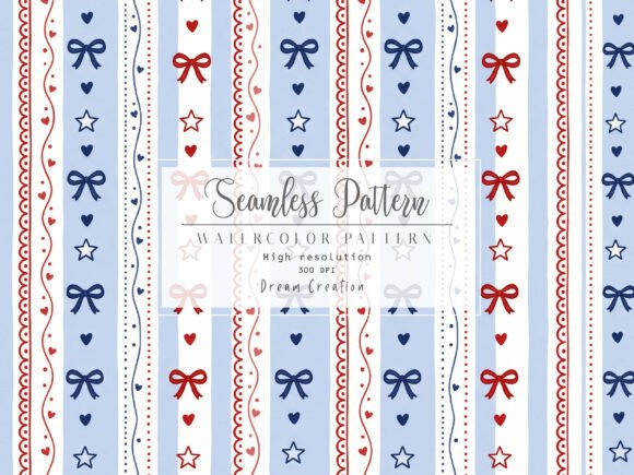 Coquette 4th of July Pattern USA Paper Graphic Patterns By Dream Creation