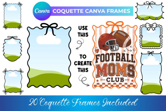Coquette Doodle Border Canva Frames