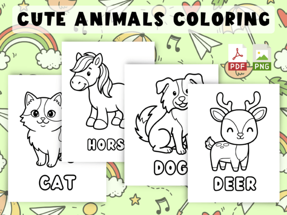 Cute Animals Coloring Kids