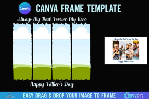 Dad Father's Day Canva photo frame template