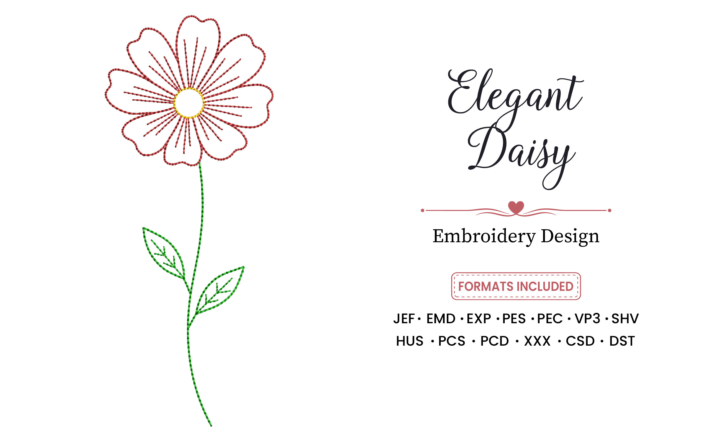 Elegant Daisy Embroidery Design