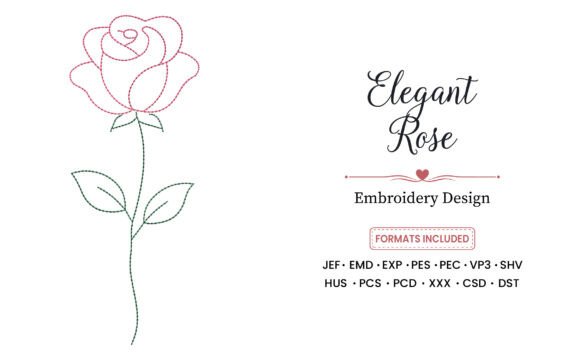 Elegant Rose Embroidery Design