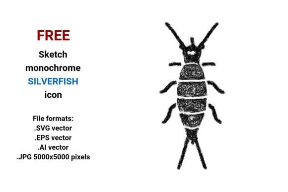 FREE Sketch Silverfish Icon Graphic by davidzydd · Creative Fabrica