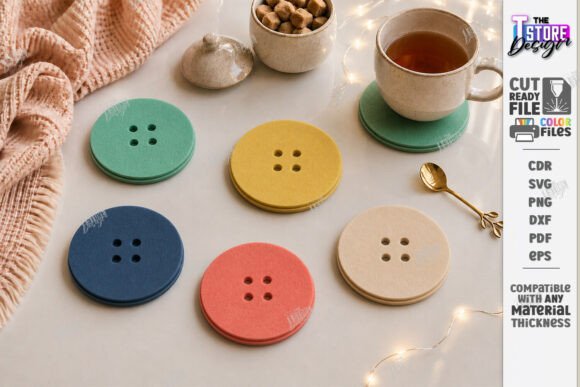 Felt Hot Pad Laser Cut | Modern Coasters Laser Cutting By The T Store Design