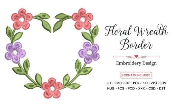 Floral Wreath Border Embroidery Design Ghirlande Floreali Ricami Di Bright Art