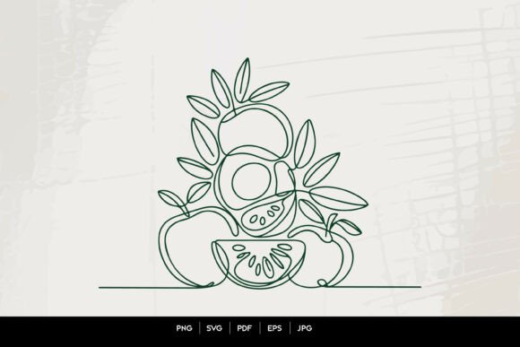 Fresh Vegetables Line Art Vector