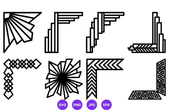 Geometric Ornamental Corner Vector