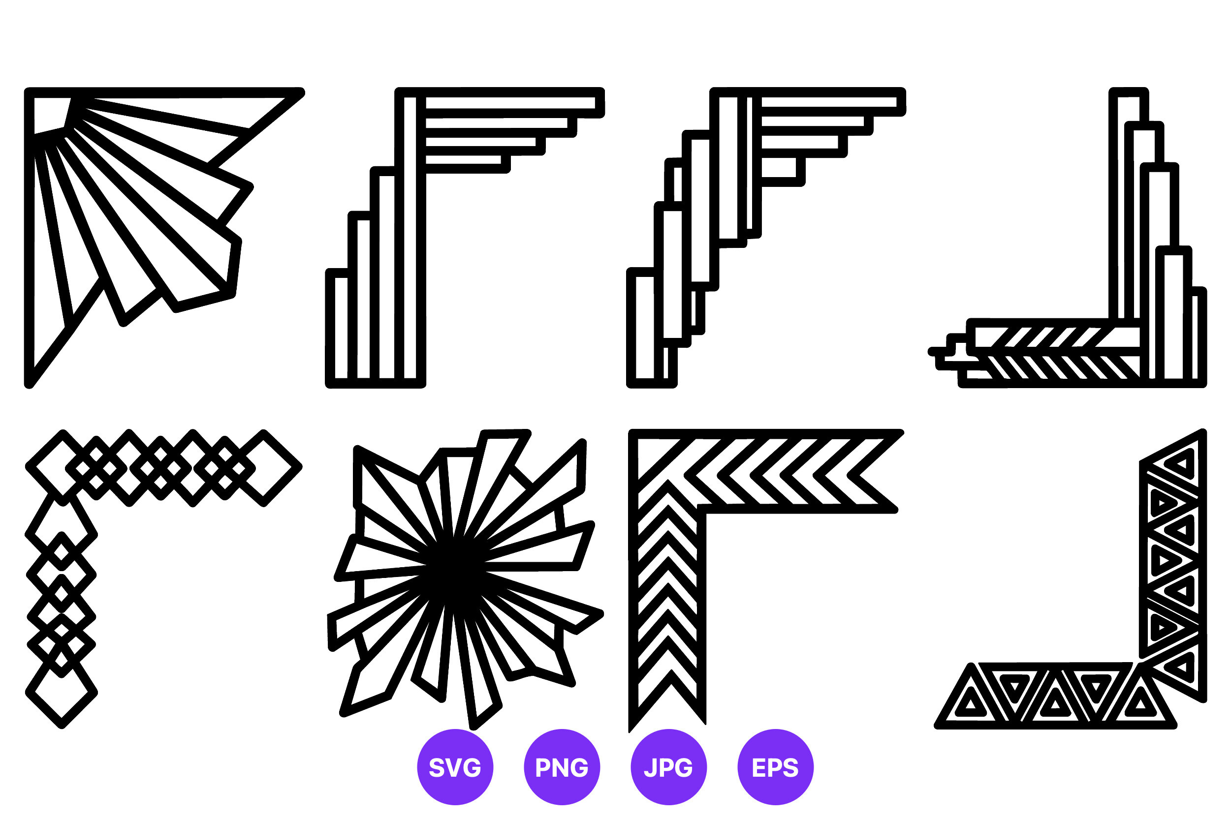 Geometric Ornamental Corner Vector