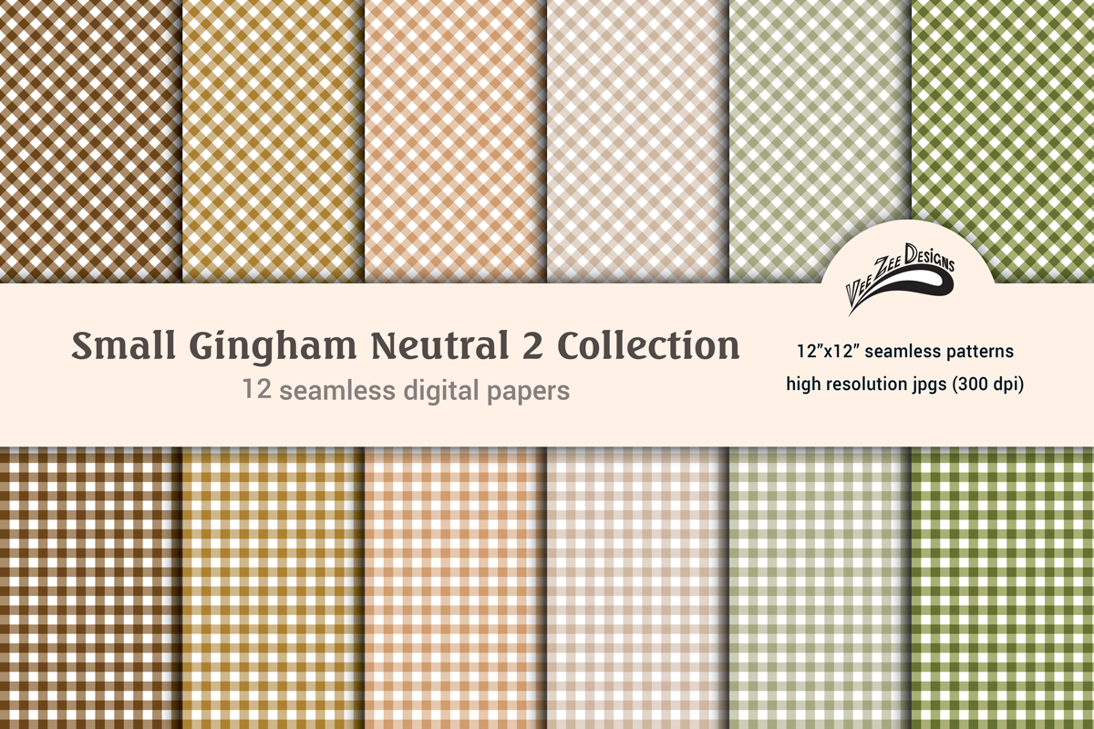 Gingham Digital Paper Pattern Bundle Set