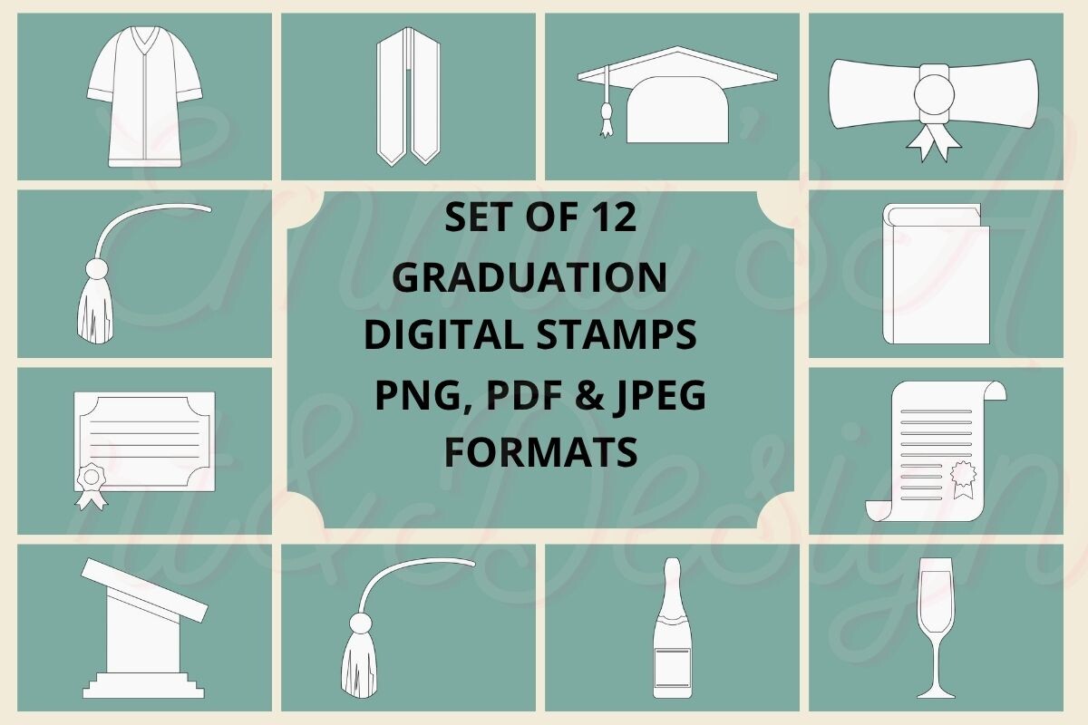 Graduation Digital Stamps