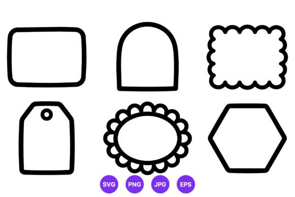Hand Drawn Frame Shapes Outline