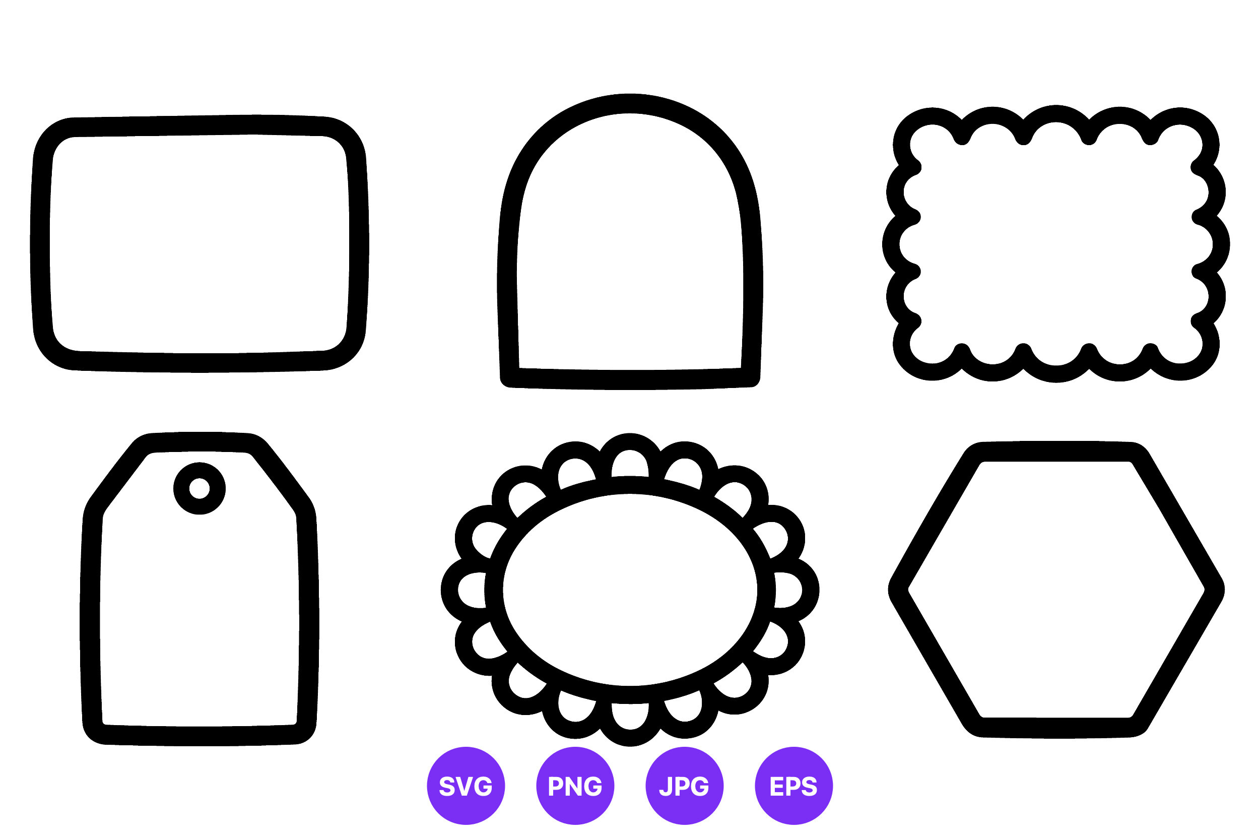 Hand Drawn Frame Shapes Outline