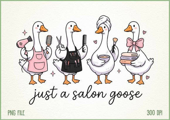 Just a Salon Goose Hair Stylist PNG Gráfico Ilustraciones IA Por SoftInk Studio