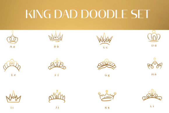 King Dad Doodle Set Font PNG with transparent background - Preview 1