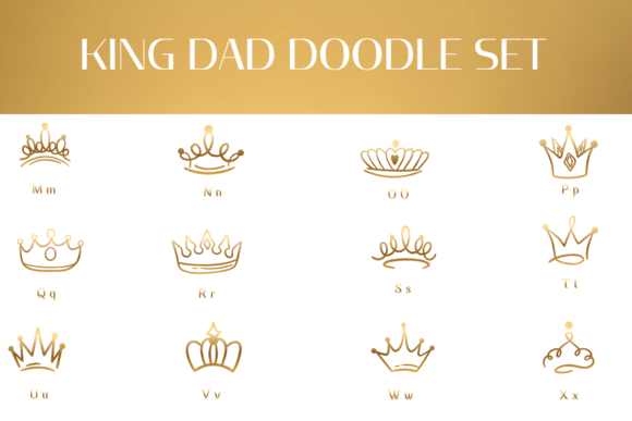 King Dad Doodle Set Font PNG with transparent background - Preview 2