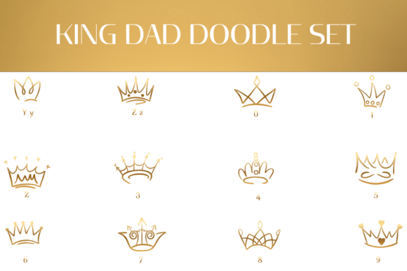 King Dad Doodle Set Font PNG with transparent background - Preview 3
