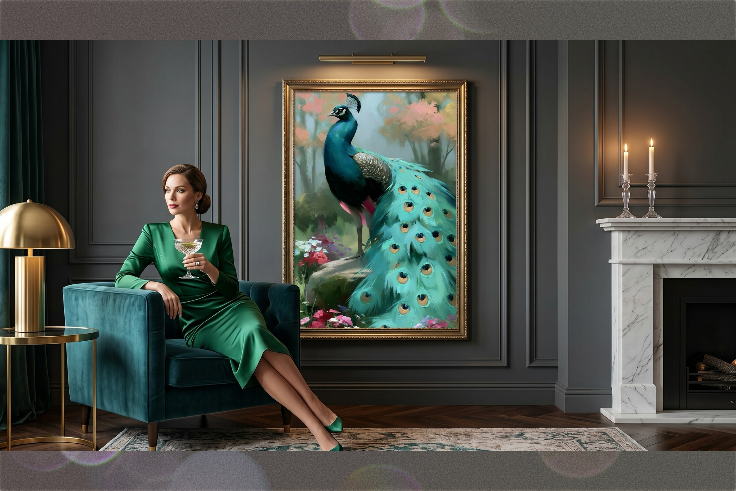 Majestic Peacock Impressionist Art Print