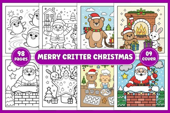 Merry Critter Christmas Coloring Book