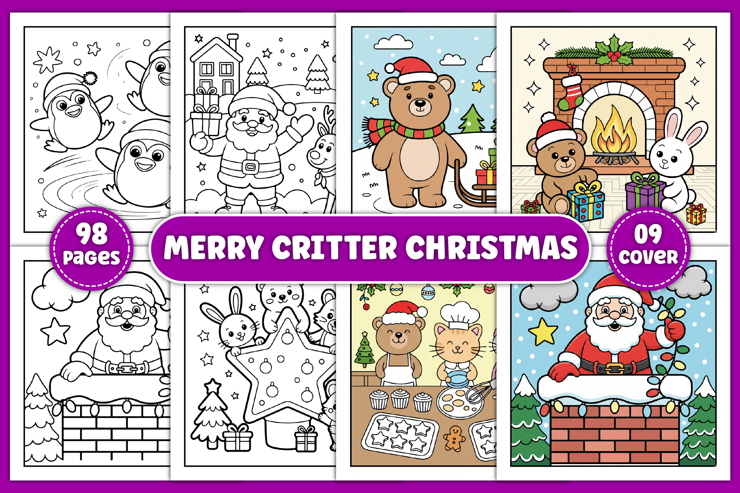 Merry Critter Christmas Coloring Book